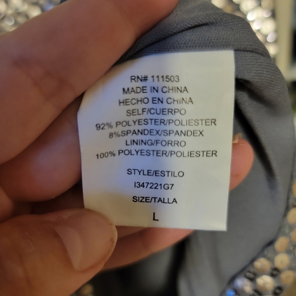 EUC As U Wish Size L Sequin Dress - Silver/Gunmetal/Light Copper - Picture 6 of 6